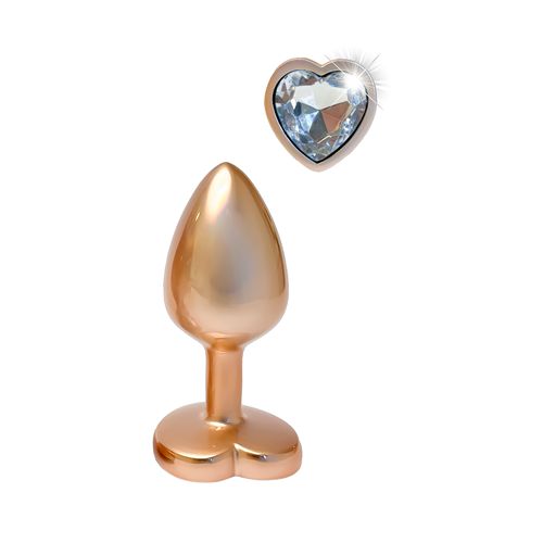 Dream Toys - Gleaming Love - Silver plug - Aluminium buttplug met siersteen